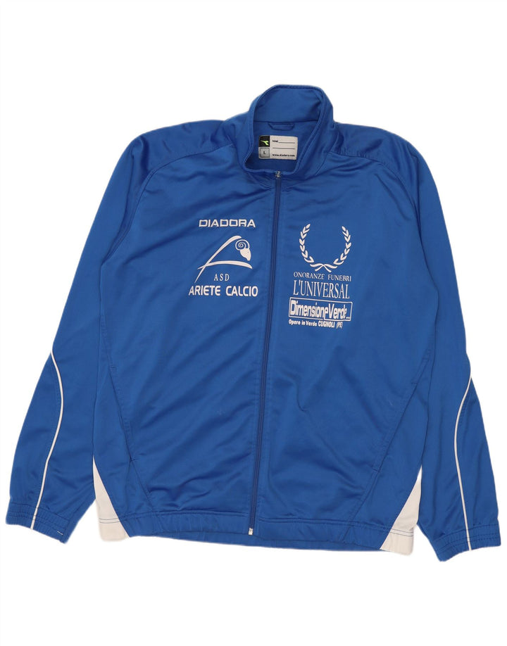 Diadora Mens Graphic Tracksuit Top Jacket Grande Azul Colorblock Poliéster
