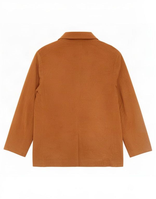 Jaqueta blazer feminina vintage de camurça com peito duplo Reino Unido 12 bege médio