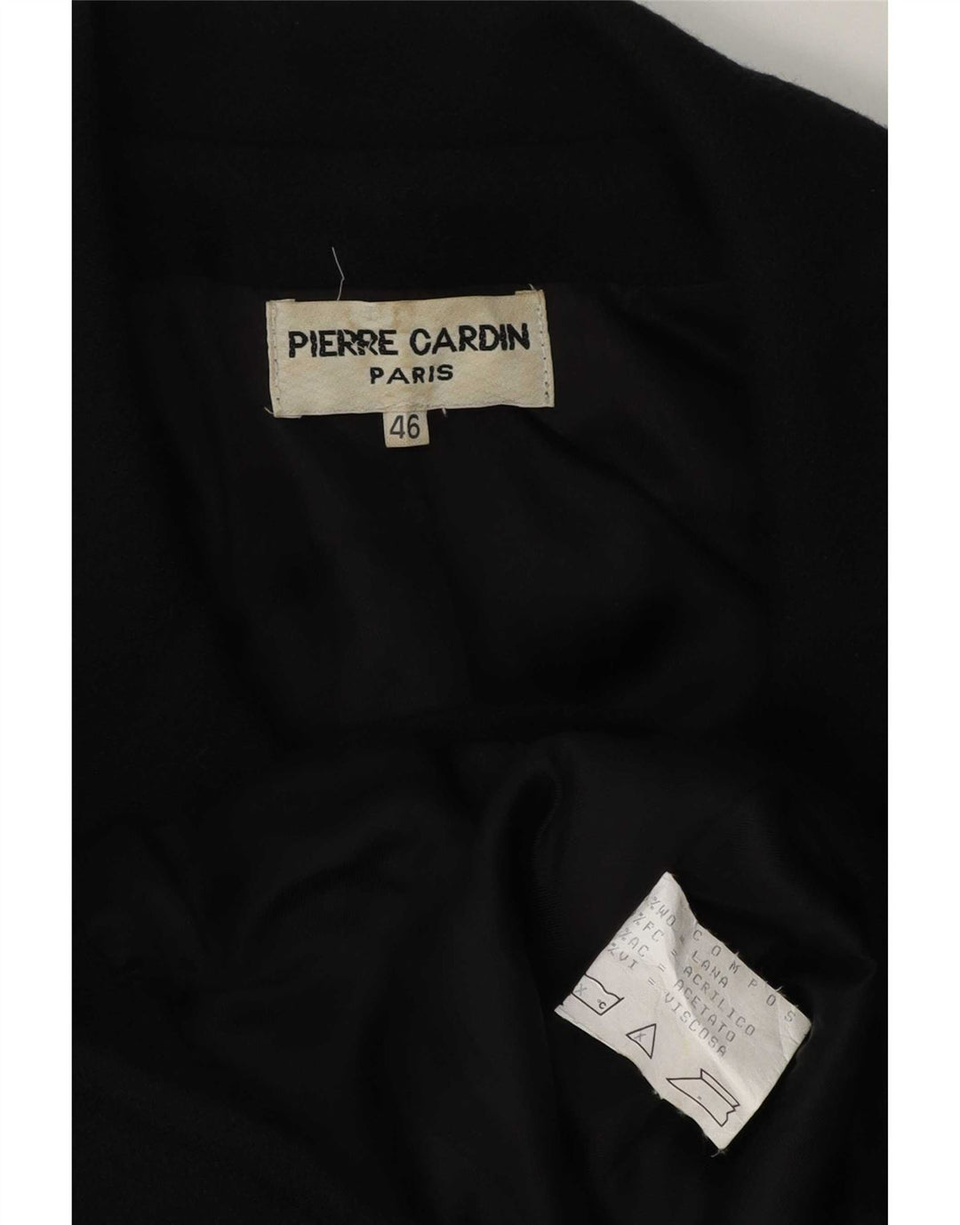 Jaqueta blazer feminina Pierre Cardin com 4 botões IT 46 grande lã preta