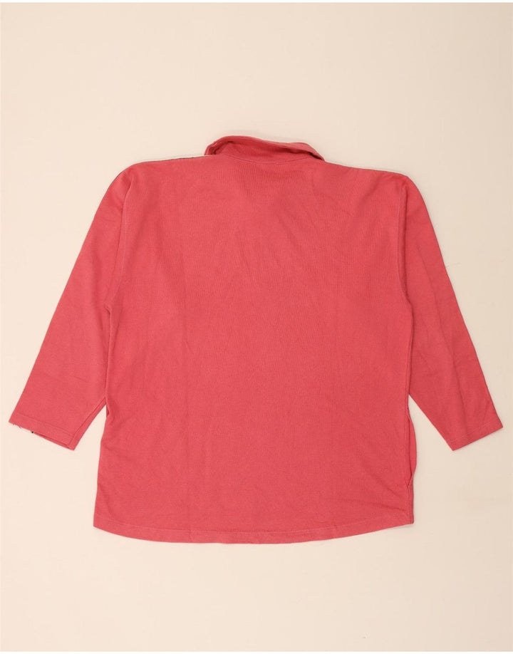 Moletom masculino ASICS com decote em zíper gráfico grande algodão rosa