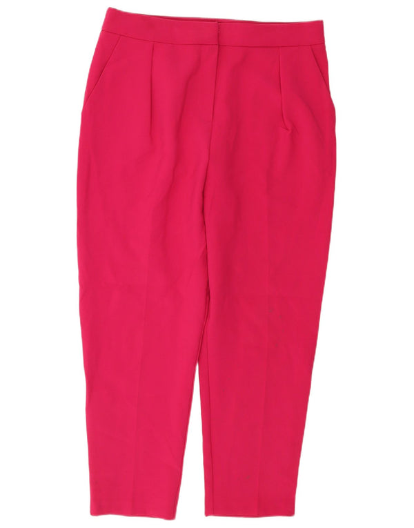 Calça cortada feminina Topshop UK 14 grande W32 L25 poliéster rosa