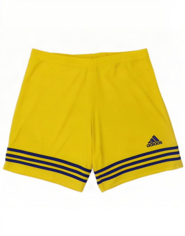 Adidas Masculino Climalite Sport Shorts Médio Amarelo Listrado Poliéster