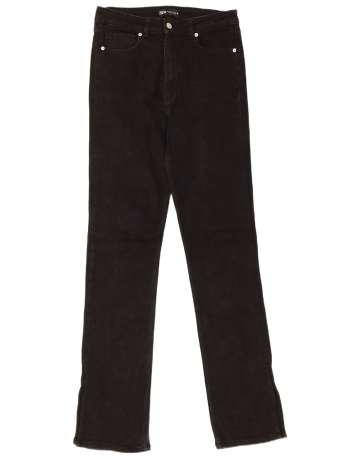 Calça jeans reta feminina Zara EU 40 médio W30 L32 algodão preto