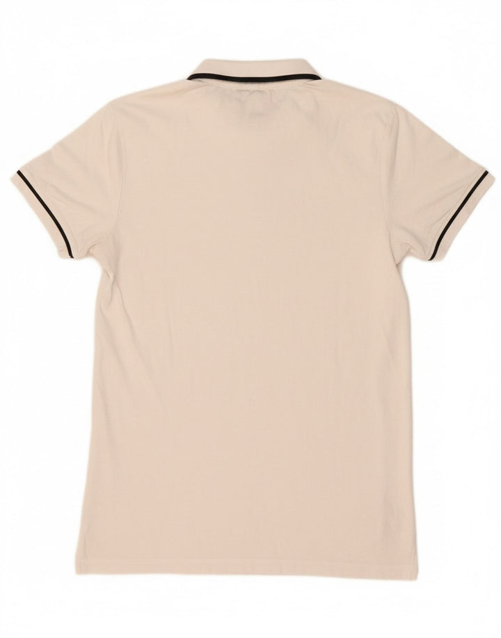 Camisa polo masculina FRENCH CONNECTION pequena de algodão branco