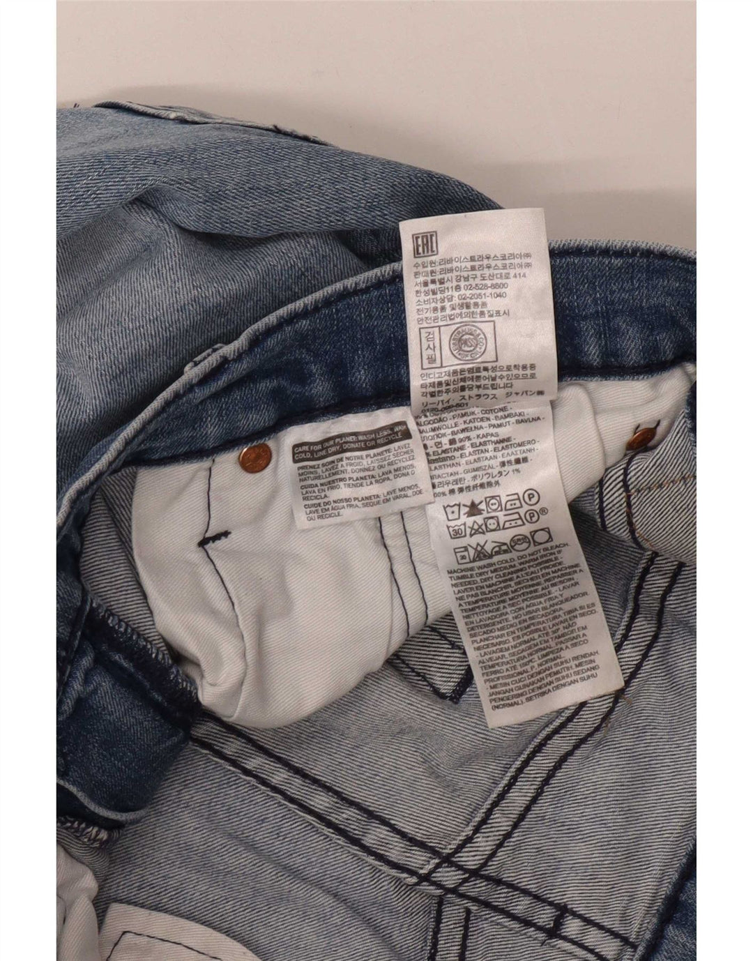 Levi's Masculino 511 Distressed Slim Jeans W34 L36 Azul Algodão