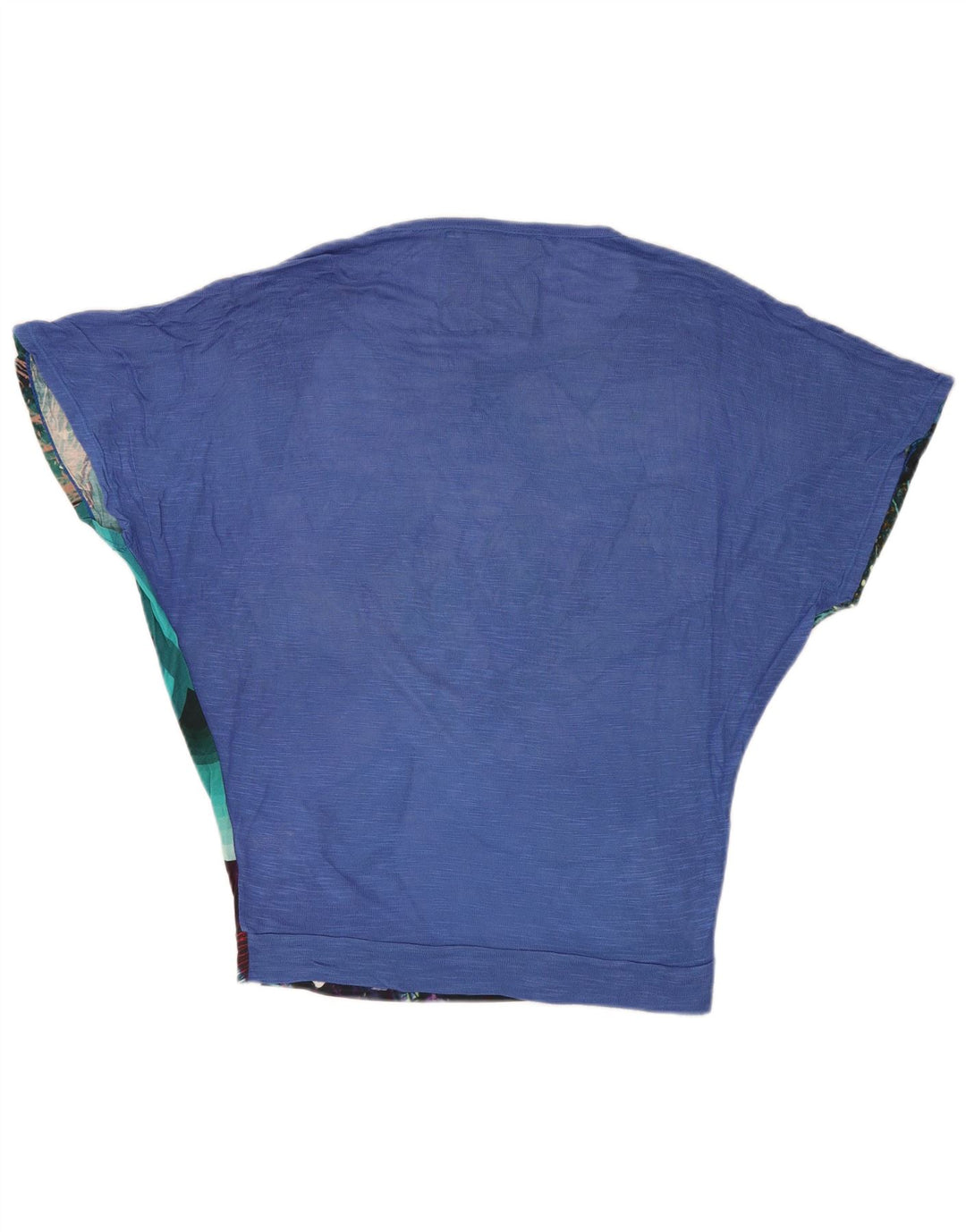 Blusa feminina Batwing DESIGUAL UK 10 pequena viscose floral azul