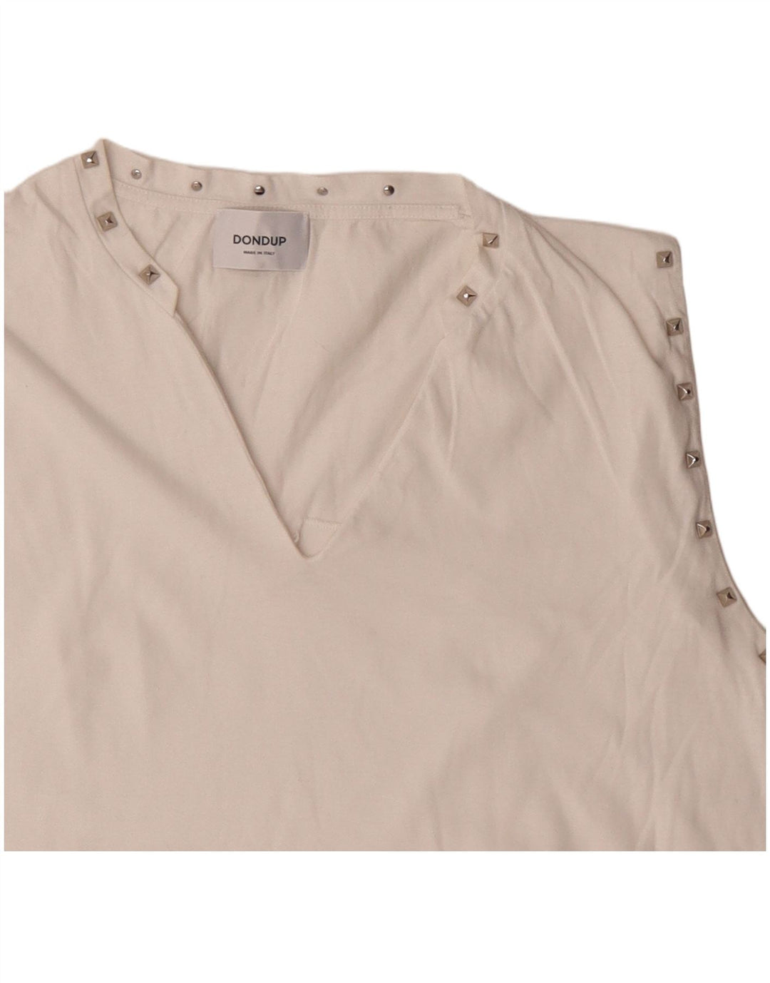 Blusa feminina sem mangas Dondup UK 14 médio branco