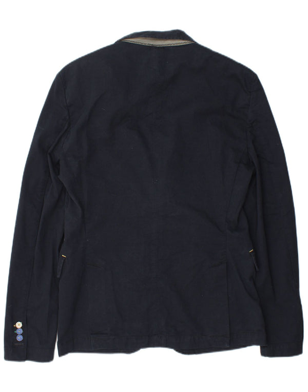 Jaqueta blazer masculina Zara com 2 botões Reino Unido 38 azul marinho médio