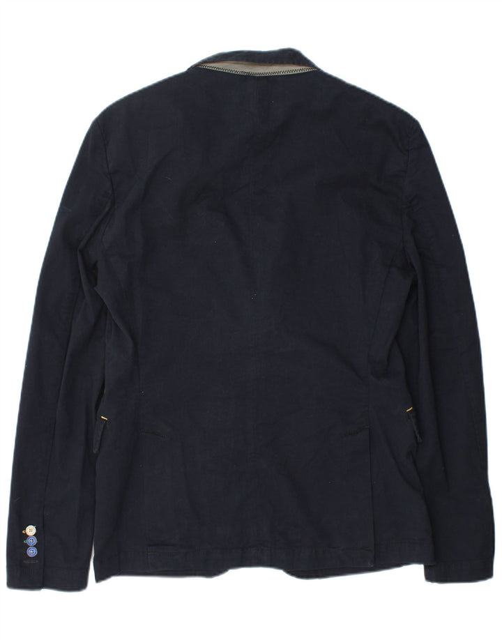 Jaqueta blazer masculina Zara com 2 botões Reino Unido 38 azul marinho médio