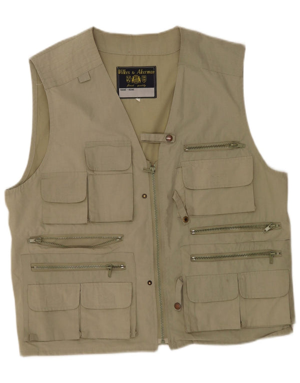 Colete utilitário masculino Wilkes&Akerman UK 40 grande cáqui