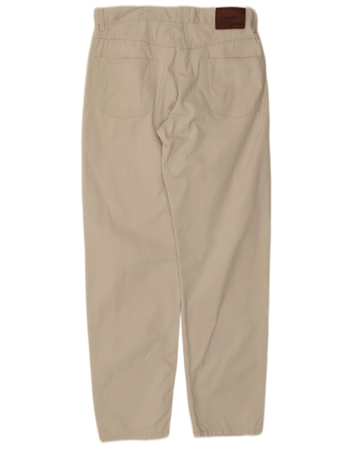 HUGO BOSS Masculino Arkansas Tapered Jeans W34 L32 Algodão Branco