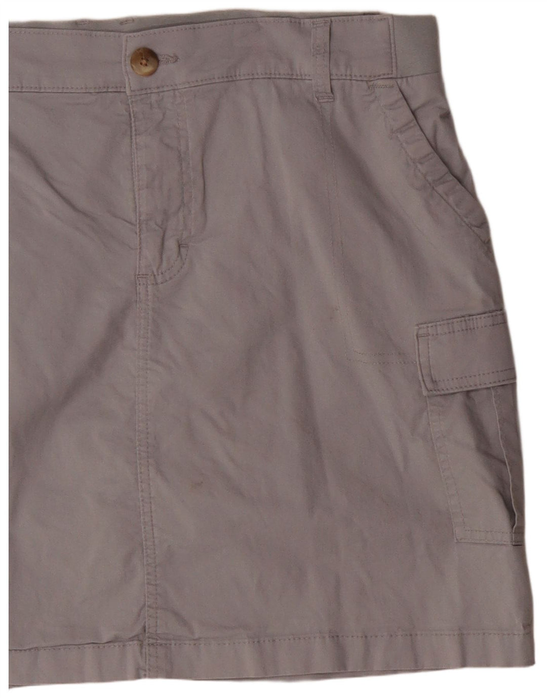 LEE Saia feminina skort regular fit midrise cargo US 14 XL W36 algodão cinza