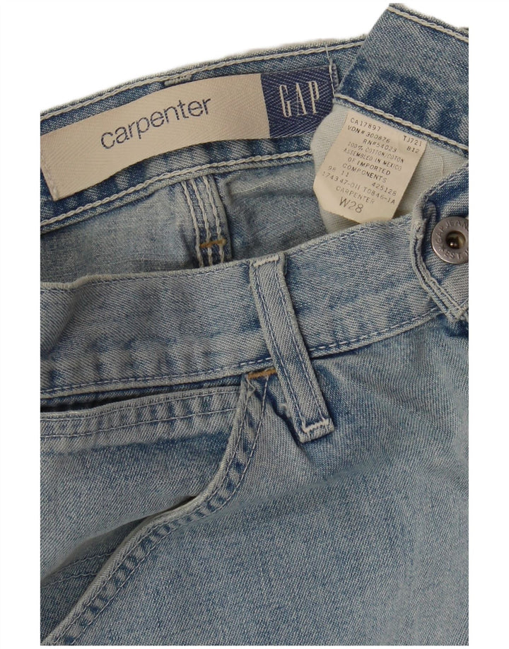 Shorts jeans Carpenter Cargo masculino GAP W28 pequeno algodão azul