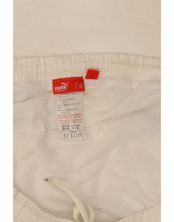 Shorts esportivos masculinos Puma grande poliéster branco