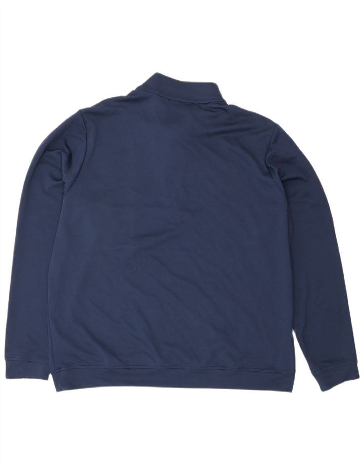 Adidas Mens Zip Neck Moletom Jumper XL Azul Marinho Poliéster