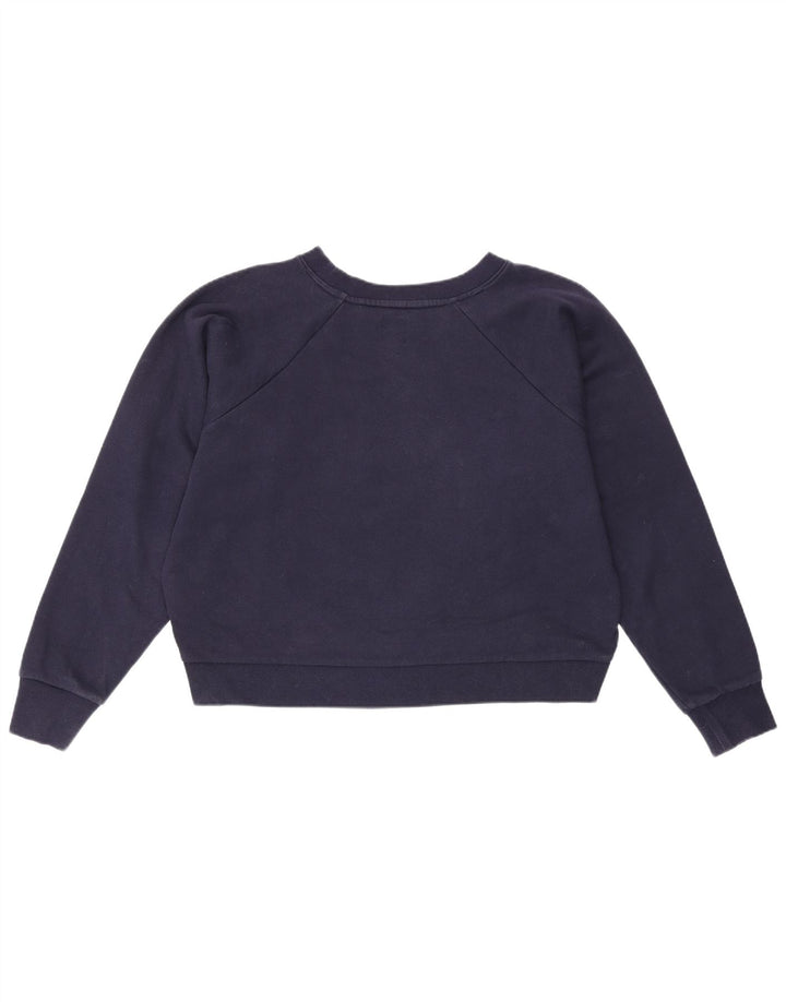 Moletom feminino Gap Crop Graphic Oversized Jumper Reino Unido 10 Pequeno Azul Marinho