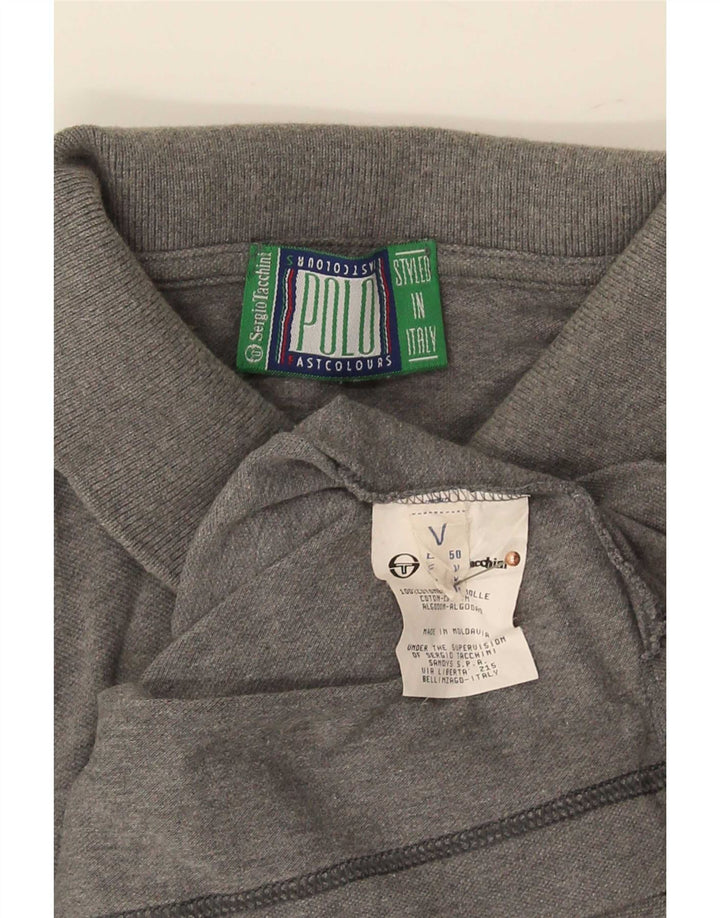 Camisa polo masculina Sergio Tacchini IT 50 algodão cinza médio