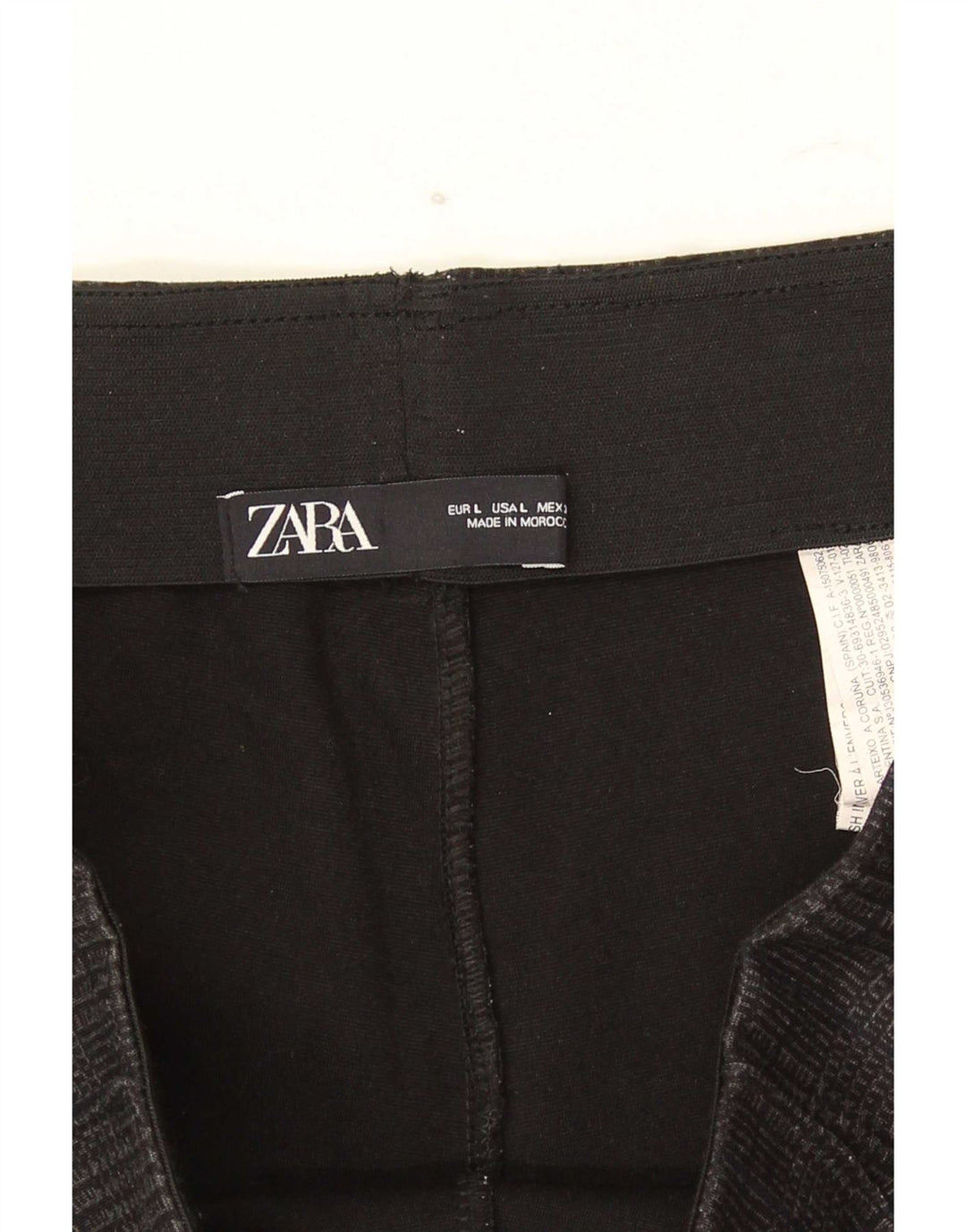 Calça feminina Zara Slim Cropped Grande W32 L26 Cinza Houndstooth Poliéster