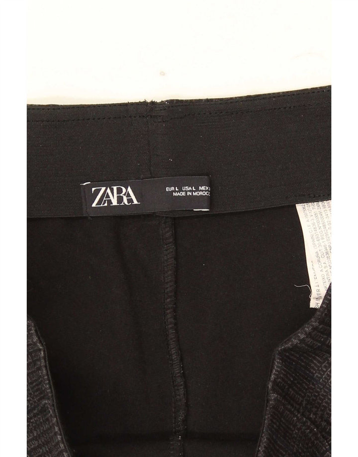 Calça feminina Zara Slim Cropped Grande W32 L26 Cinza Houndstooth Poliéster