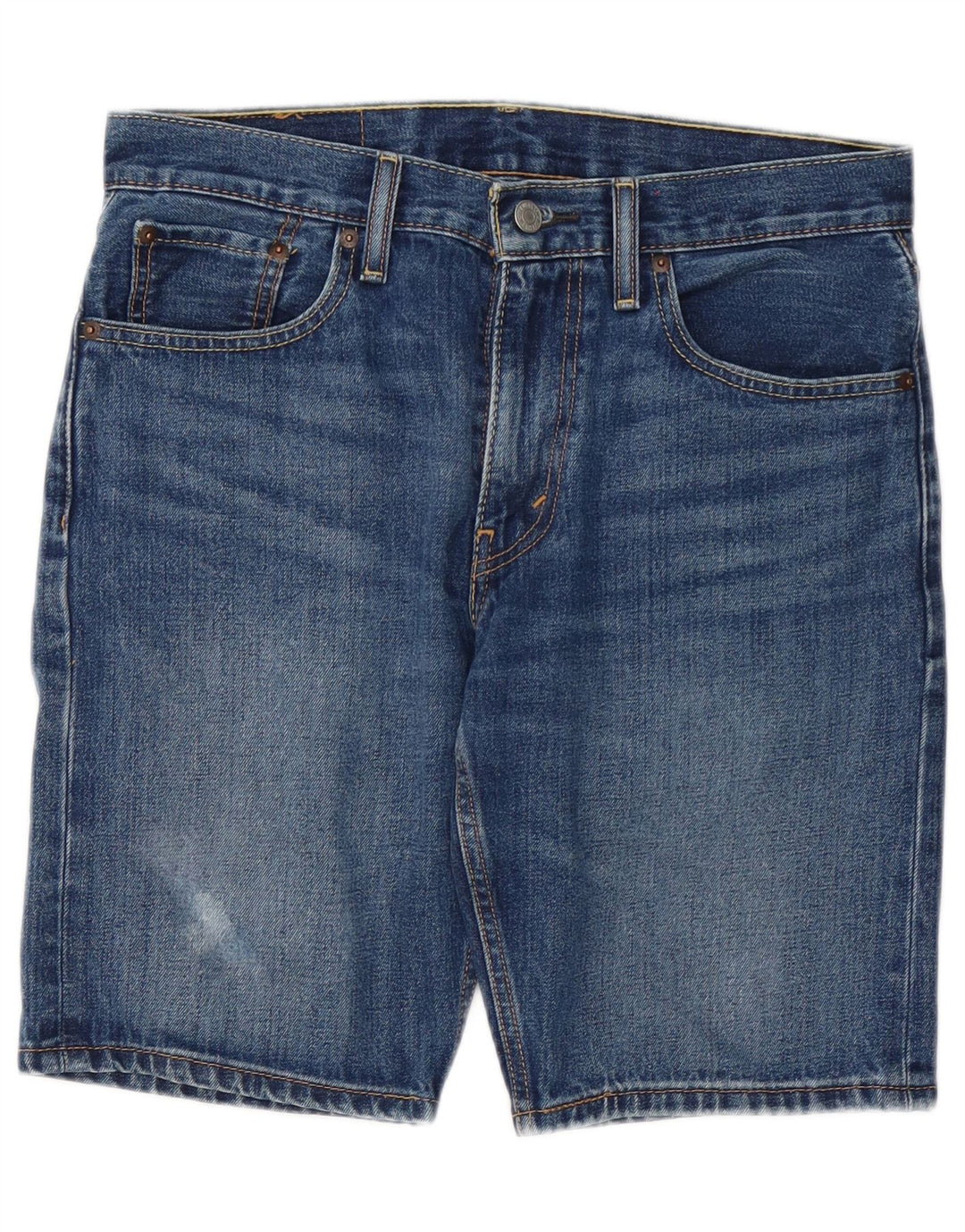 LEVI'S Masculino 502 Shorts Jeans W30 Algodão Azul Médio