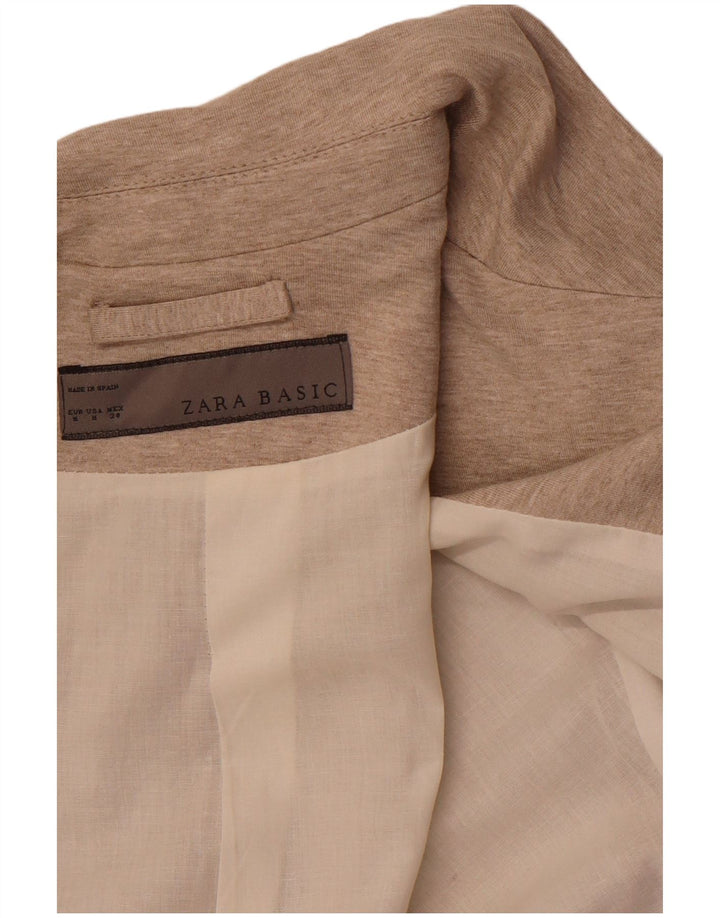 Jaqueta blazer feminina ZARA com 1 botão Reino Unido 12 marrom médio