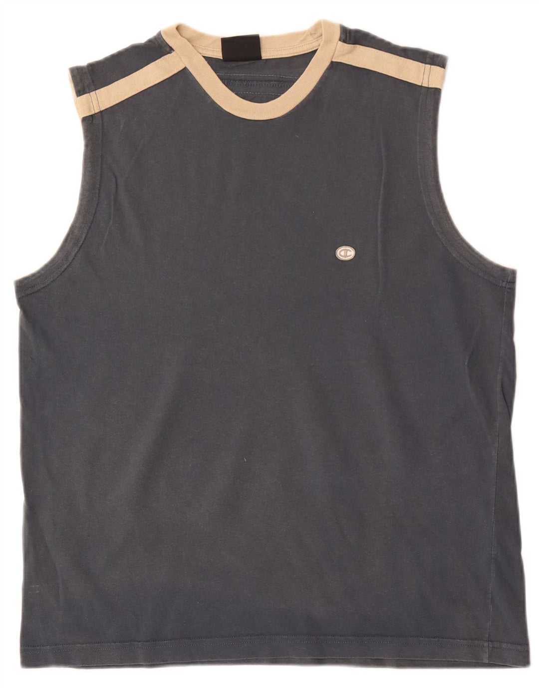 CHAMPION Colete Masculino Top Grande Algodão Colourblock Cinza