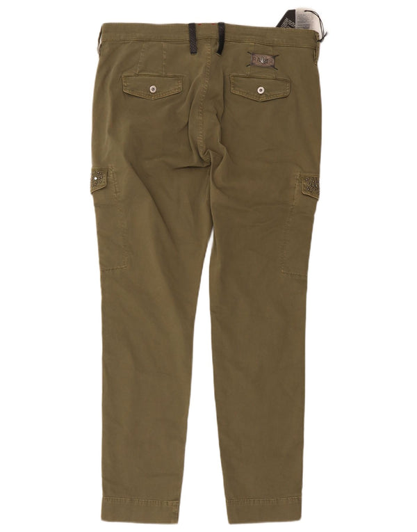 Calça cargo skinny feminina RA-RE W31 L27 algodão cáqui
