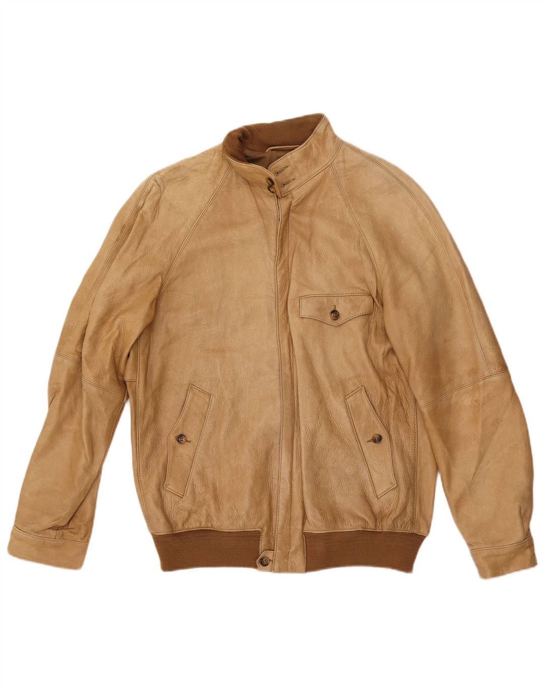 Jaqueta de couro masculina VINTAGE UK 38 couro bege médio