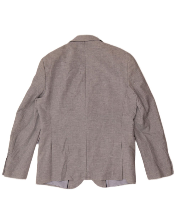 Jaqueta blazer masculina Slim de 2 botões da Marks & Spencer tamanho 42 listrado azul grande