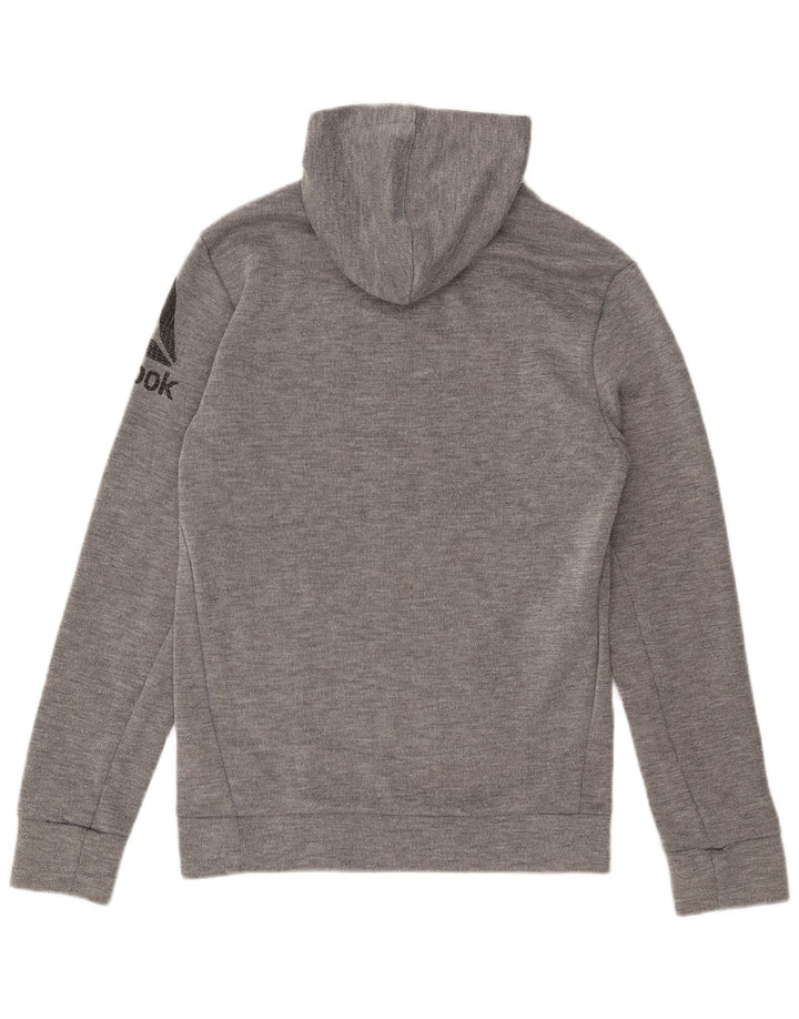 Reebok Mens Graphic Hoodie Jumper XS Poliéster Cinza