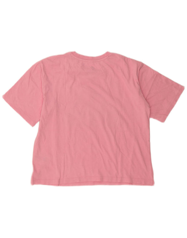 Adidas Camiseta Feminina Graphic Top UK 12/14 Médio Algodão Rosa