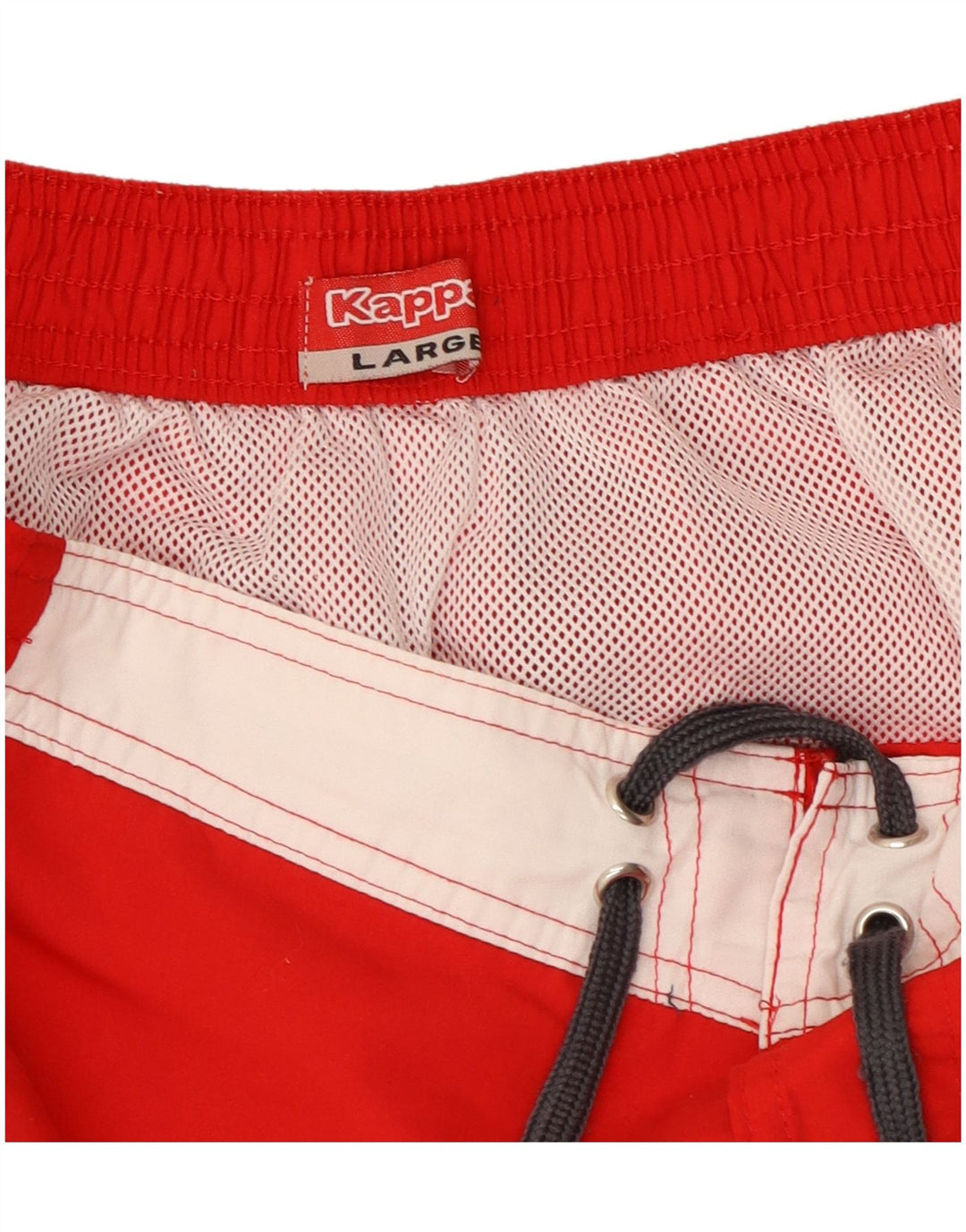 Shorts de natação masculino Kappa gráfico grande bloco colorido vermelho