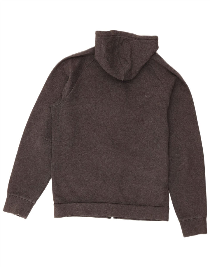 Adidas masculino zip moletom com capuz pequeno algodão cinza