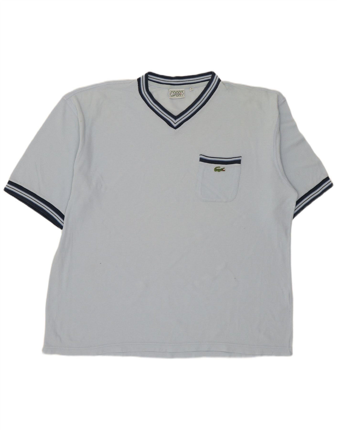 Camiseta masculina LACOSTE tamanho superior 7 2XL algodão azul