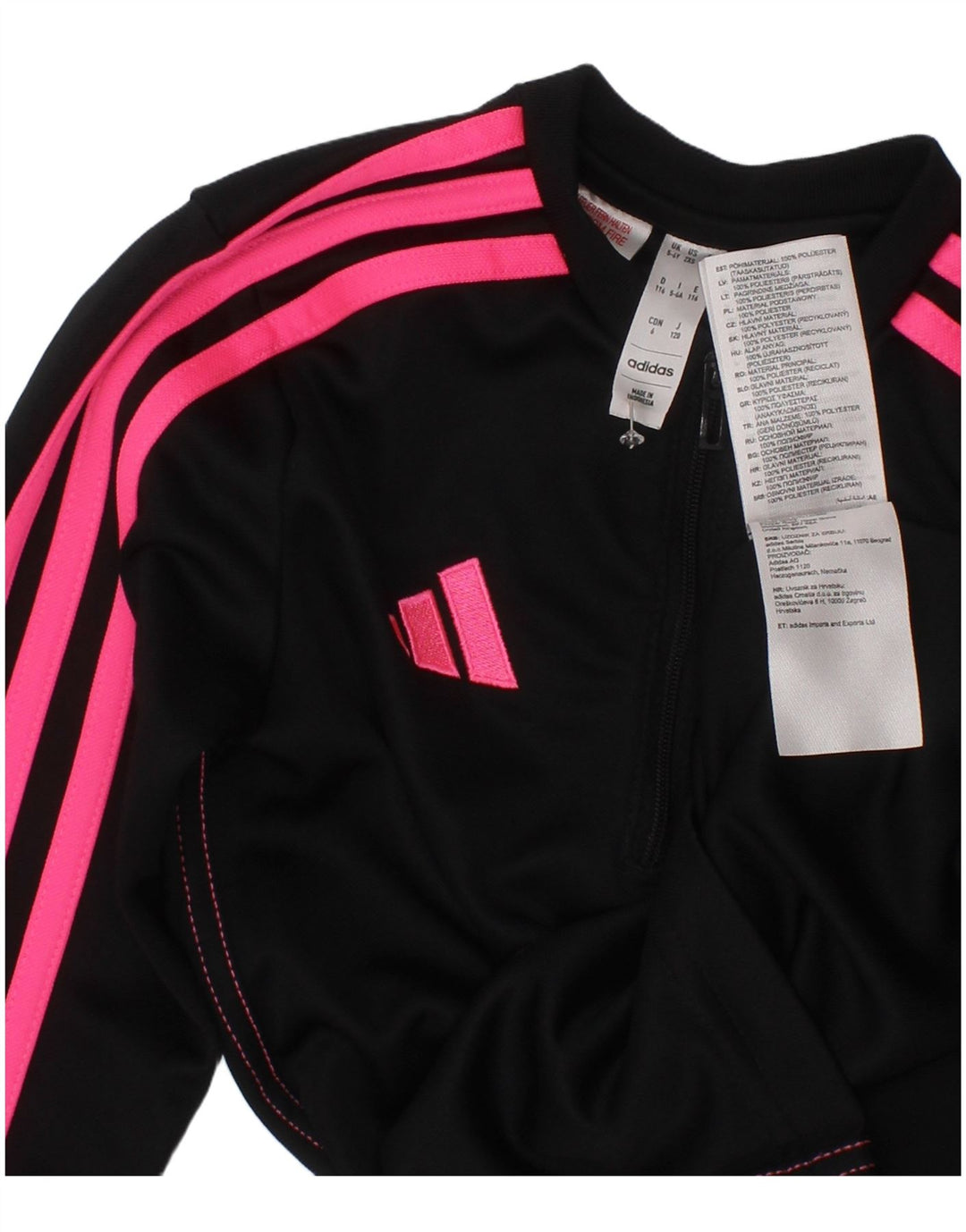 Adidas Meninas Aeroready Zip Neck Pullover Treino Top 5-6 Anos Preto