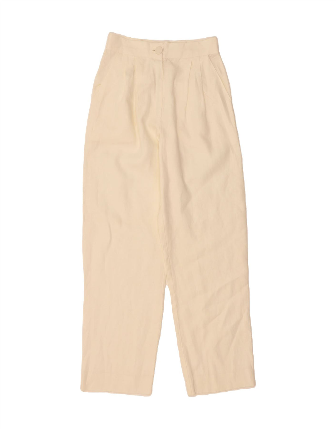 VINTAGE Womens Straight Chino Trousers W24 L29 Off White Vintage Vintage and Second-Hand Vintage from Messina Hembry 