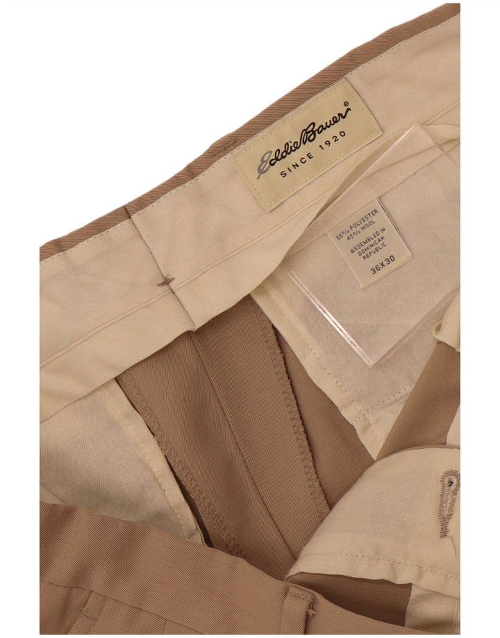 Calça Chino Masculina Eddie Bauer W36 L30 Poliéster Bege