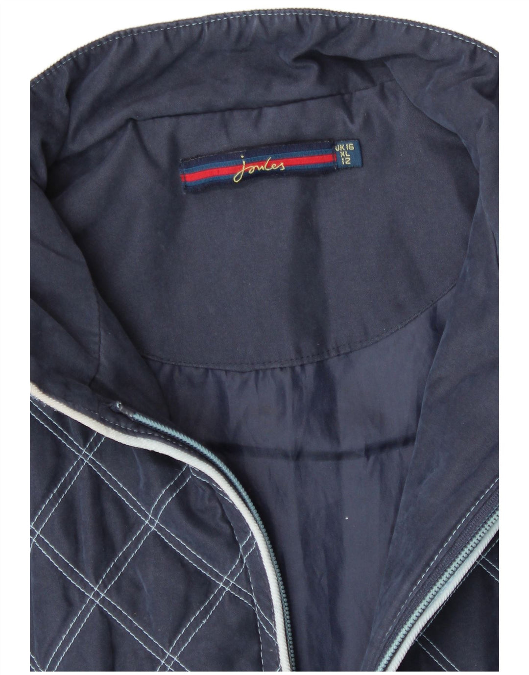 Gilet feminino acolchoado Joules UK 16 grande poliéster azul marinho