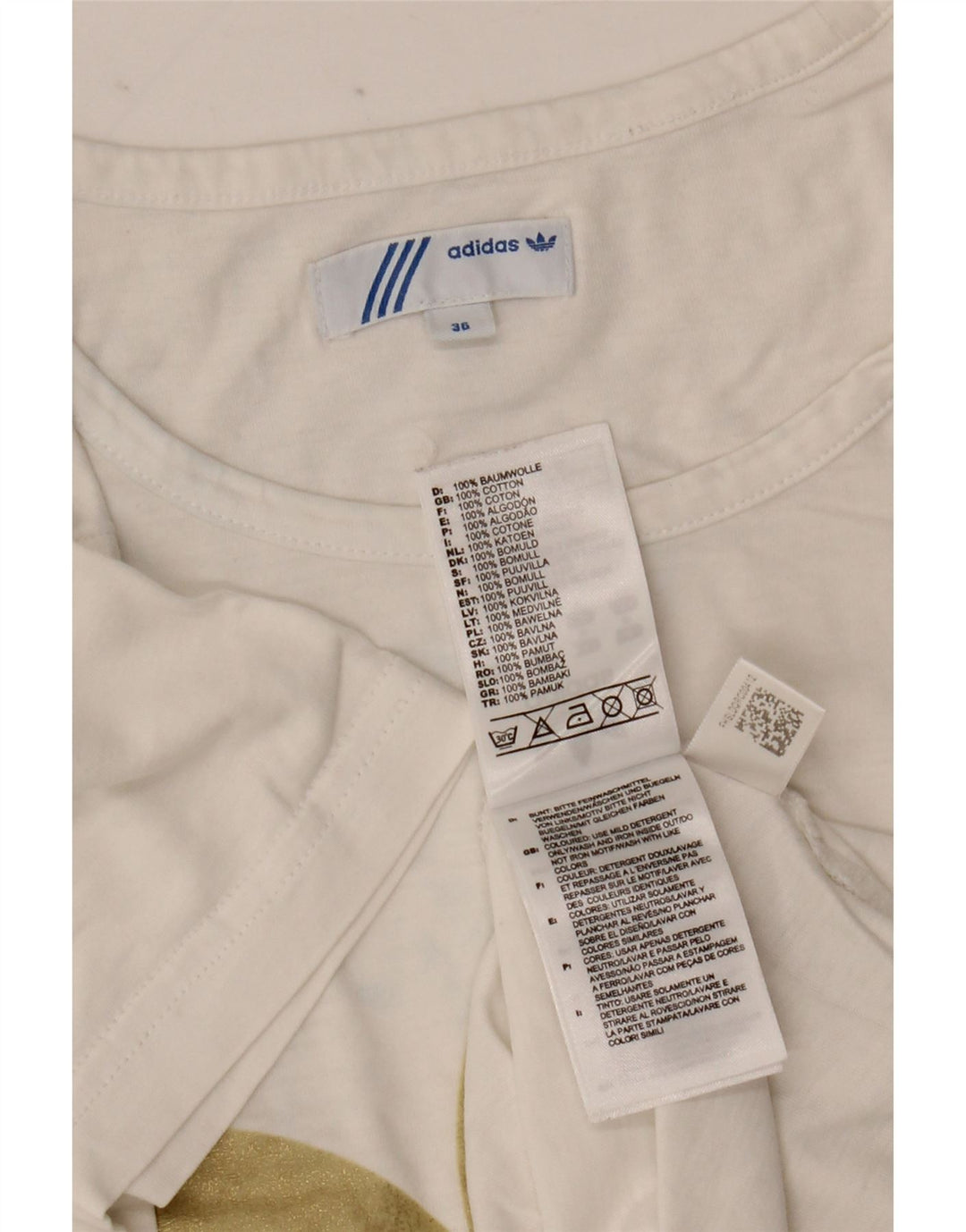 Adidas Camiseta Feminina Graphic Top EU 36 Pequeno Algodão Branco