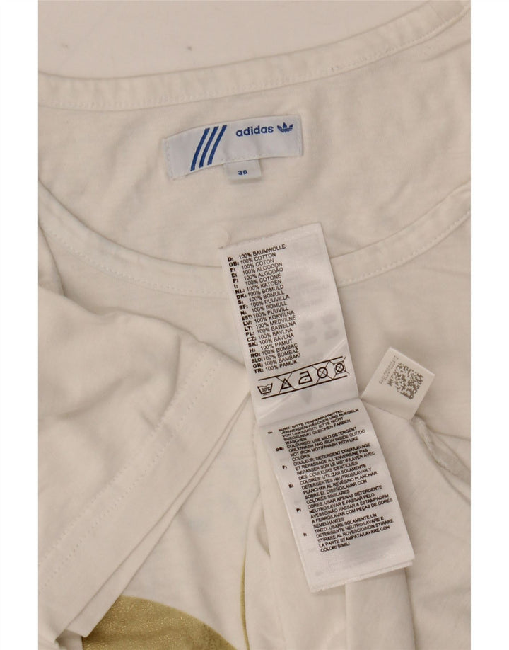 Adidas Camiseta Feminina Graphic Top EU 36 Pequeno Algodão Branco