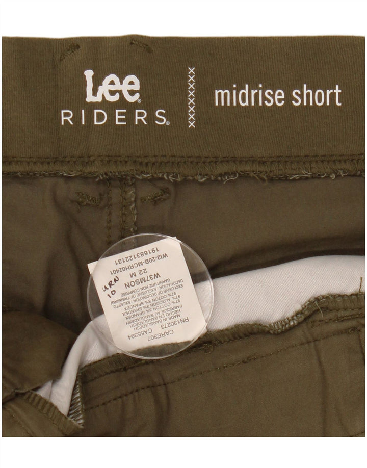 Shorts chino feminino LEE Riders cintura média US 22 3XL W44 algodão cáqui