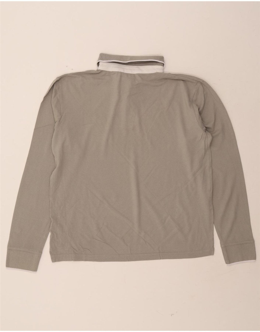 LOTTO Mens Long Sleeve Polo Shirt XL Grey Cotton Vintage Lotto and Second-Hand Lotto from Messina Hembry 