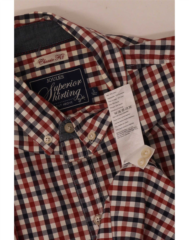 Camisa masculina Joules Classic Fit grande algodão vermelho guingão