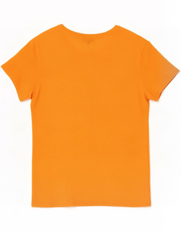 Camiseta feminina Massimo Dutti Top UK 14 Médio Laranja