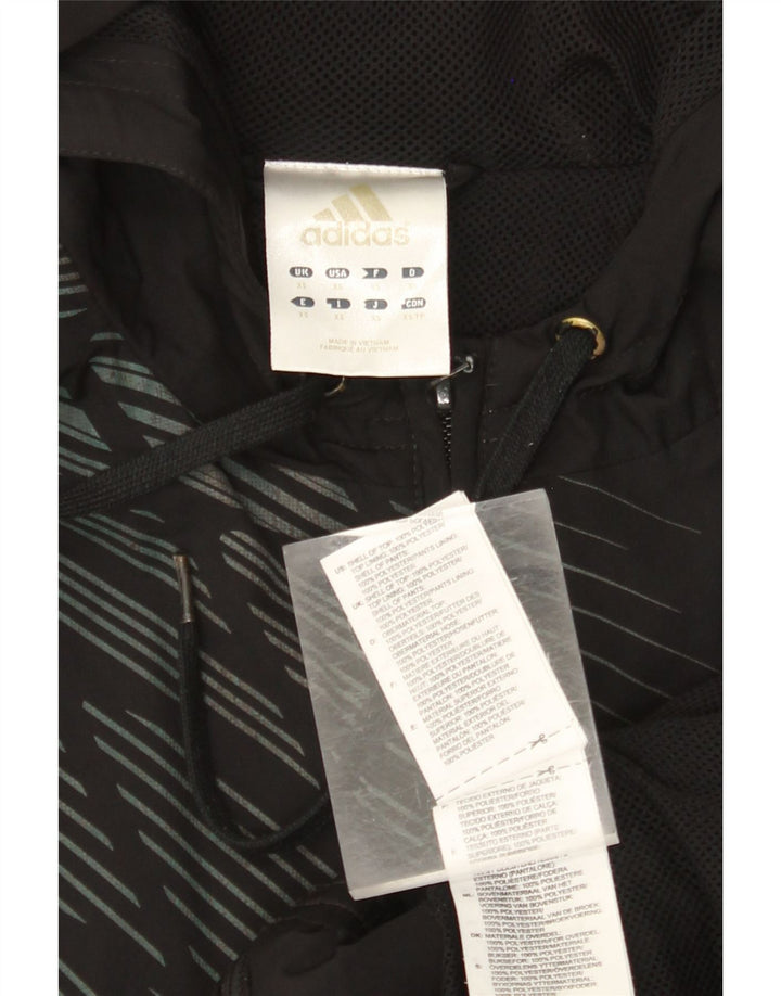 ADIDAS Mens Zip Hoodie Sweater XS Preto Listrado Poliéster