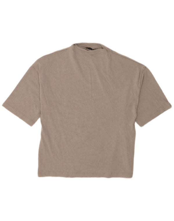 Camiseta feminina grande Zara UK 10 pequena cinza
