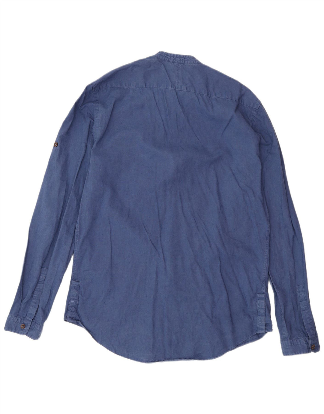 Camisa masculina Zara Slim Fit grande linho azul