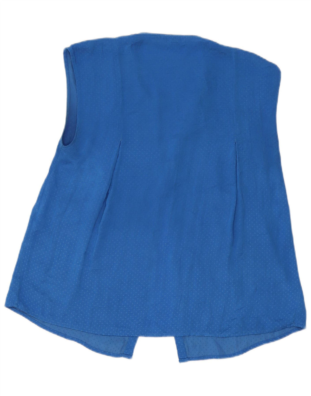 Blusa feminina sem mangas ZARA UK 10 pequena azul manchada
