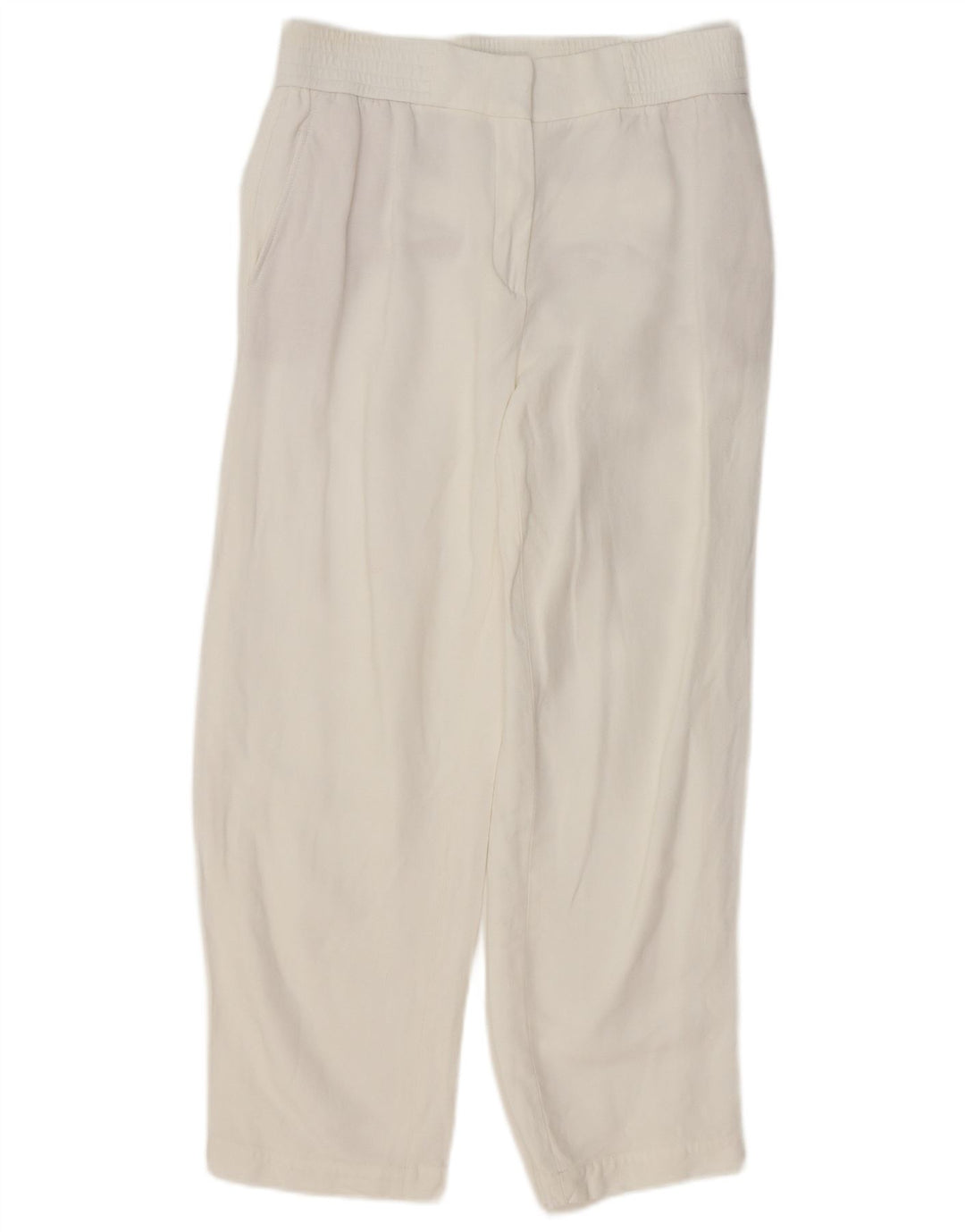 Calça feminina cortada solta MASSIMO DUTTI UE 40 médio W30 L25 branco
