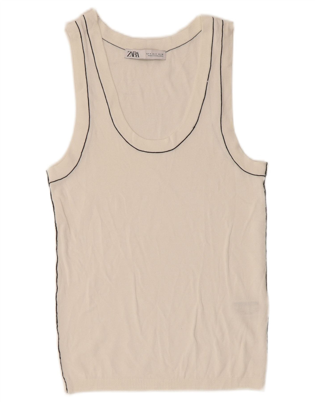 Colete feminino Zara UK 8 pequeno viscose off white